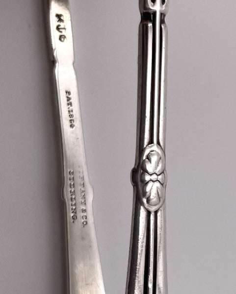 Tiffany & Co. & Gorham Sterling Silver Olive Tongs in Medallion Pattern