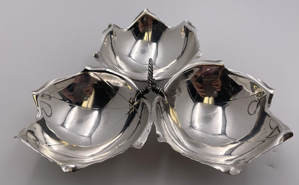 Sciarrotta for Bailey, Banks & Biddle Sterling Silver 3-Part Nut / Dip Dish