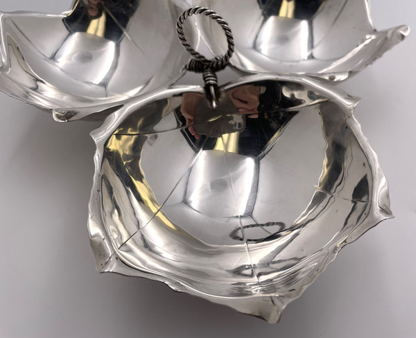 Sciarrotta for Bailey, Banks & Biddle Sterling Silver 3-Part Nut / Dip Dish
