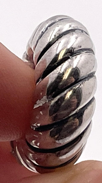 Pair of David Yurman Sterling Silver Sculpted Cable Earrings in Original Pouch