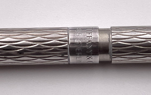 Tiffany & Co. Sterling Silver Pen in Diamond Pattern & in Original Pouch