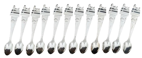 Set of 12 Lunt Snoopy Peanut Child Spoons