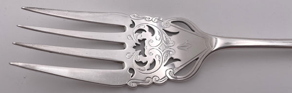 Elkington Set of 2 English Sterling Silver Victorian Fish Servers from 1886