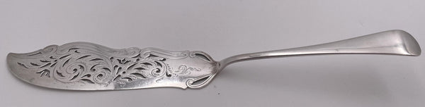 Elkington Set of 2 English Sterling Silver Victorian Fish Servers from 1886