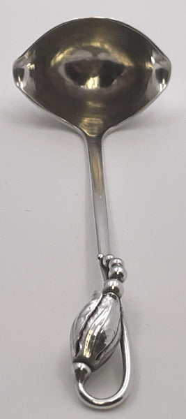 Georg Jensen Hammered Sterling Silver Cream Ladle in Blossom Pattern