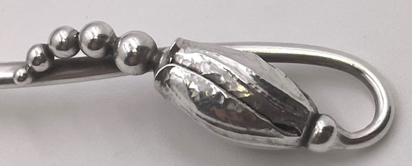 Georg Jensen Hammered Sterling Silver Cream Ladle in Blossom Pattern