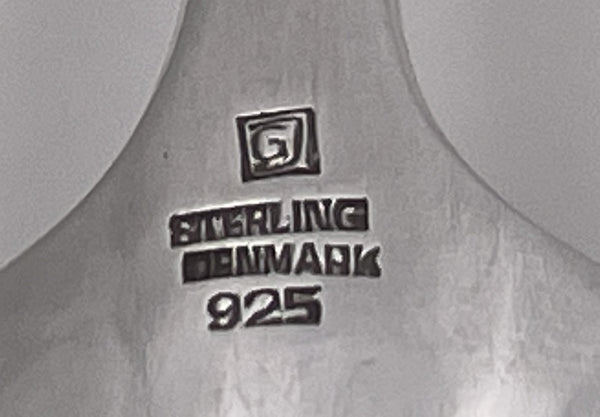 Georg Jensen Hammered Sterling Silver Cream Ladle in Blossom Pattern