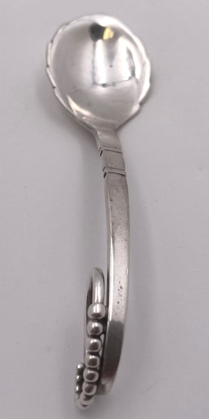 Georg Jensen Hammered Sterling Silver Pea in Pod Jam Serving Spoon #41