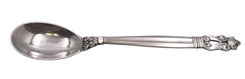 Georg Jensen Hammered Sterling Silver Egg Spoon in Acorn Pattern