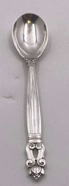 Georg Jensen Hammered Sterling Silver Egg Spoon in Acorn Pattern