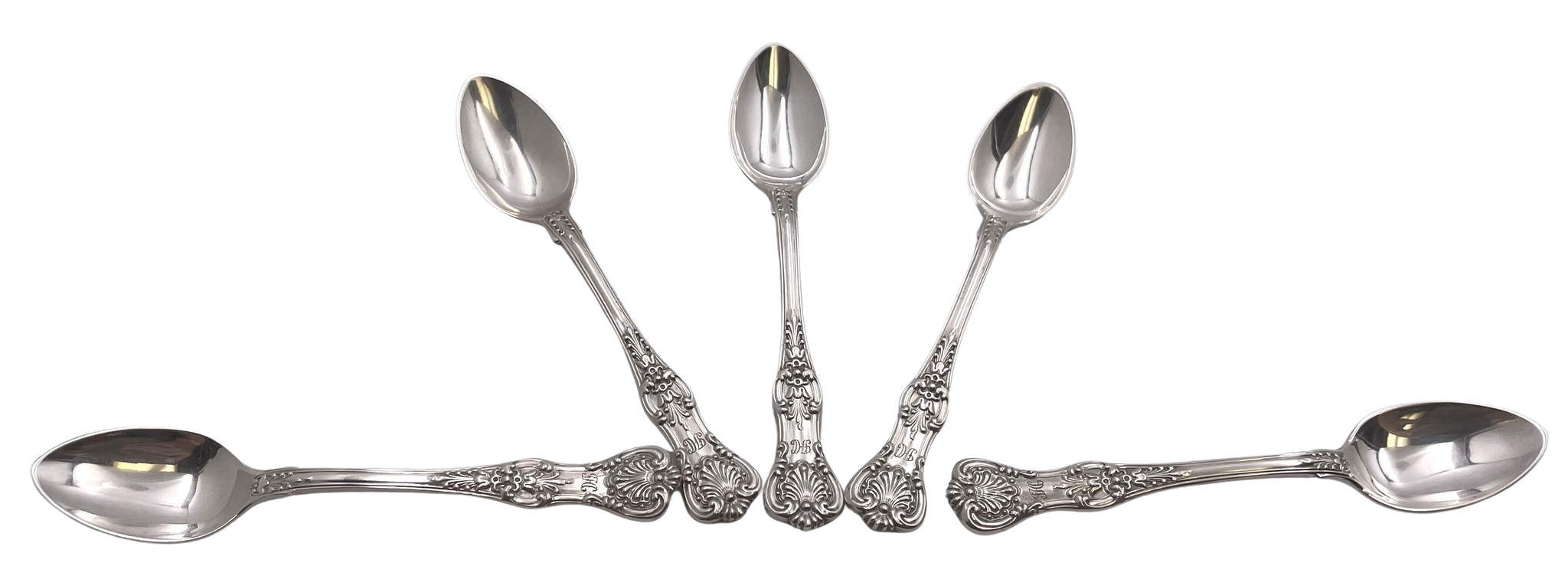 Tiffany & Co. Sterling Silver Set of 5 Demitasse Spoons in English King Pattern