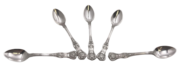 Tiffany & Co. Sterling Silver Set of 5 Demitasse Spoons in English King Pattern