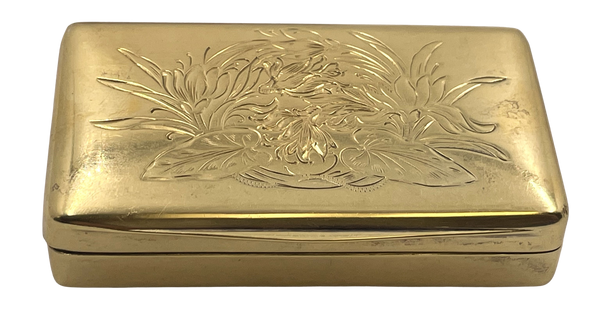 Swedish Gilt Silver Snuff Box with Floral Motifs