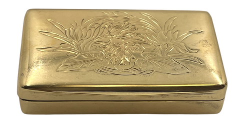 Swedish Gilt Silver Snuff Box with Floral Motifs