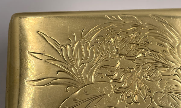 Swedish Gilt Silver Snuff Box with Floral Motifs