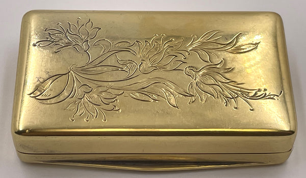 Swedish Gilt Silver Snuff Box with Floral Motifs