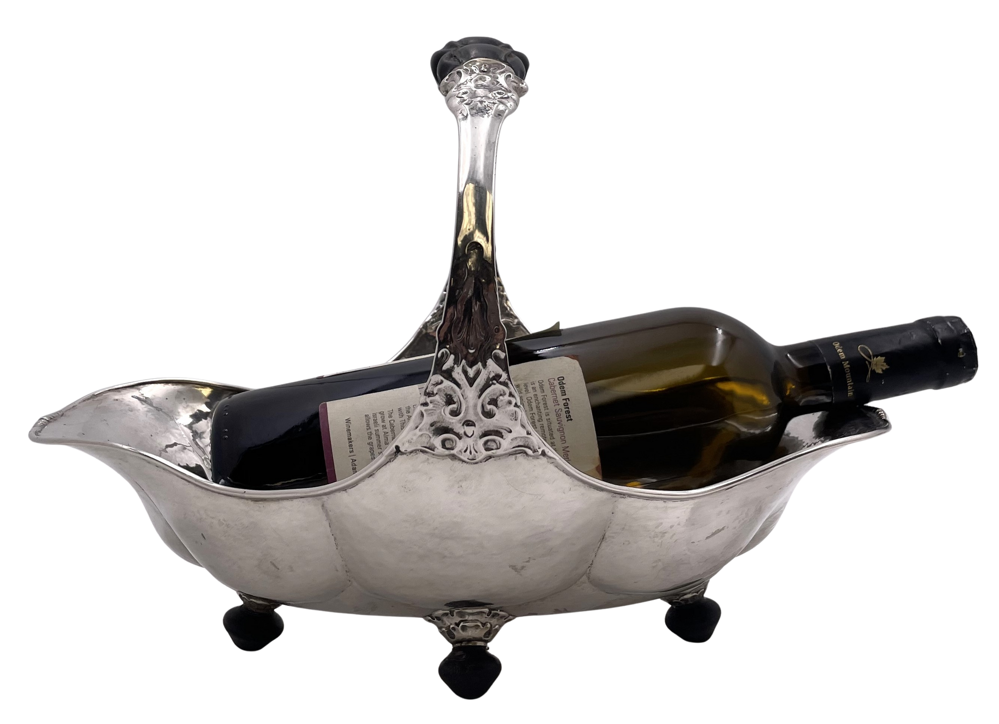 Posen German Silver Wine Caddy Basket Bowl