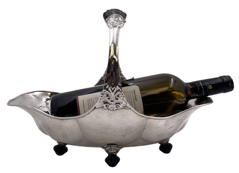 Posen German Silver Wine Caddy Basket Bowl