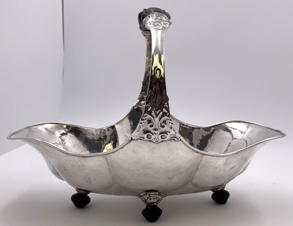 Posen German Silver Wine Caddy Basket Bowl