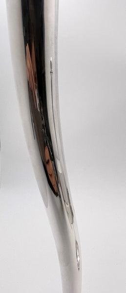 Rare Pair of Pomellato Sterling Silver Candlesticks in Mid-Century Modern Style