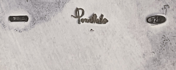 Rare Pair of Pomellato Sterling Silver Candlesticks in Mid-Century Modern Style