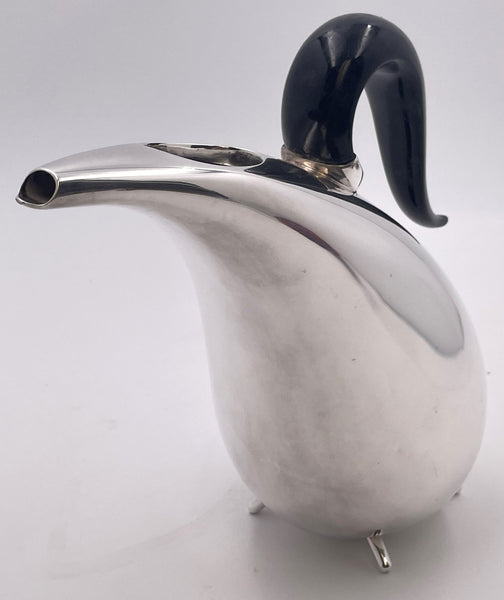 Rare Pomellato Sterling Silver Set of 2 Pitchers on Tray in Mid-Century Modern Style