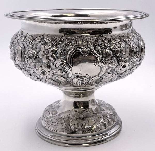 R. Wilson Coin Silver 6-Piece Tea & Coffee Set in Architectural Castle Repousse Pattern