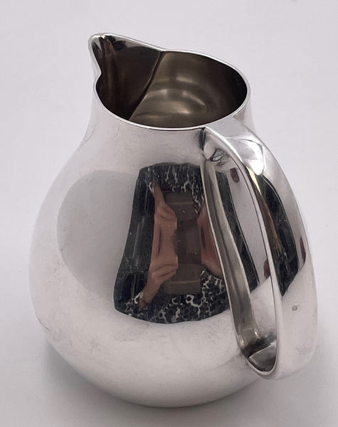 Georg Jensen Sterling Silver Creamer & Sugar Bowl #1015 in Bernadotte Pattern