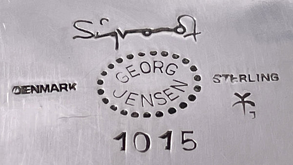 Georg Jensen Sterling Silver Creamer & Sugar Bowl #1015 in Bernadotte Pattern