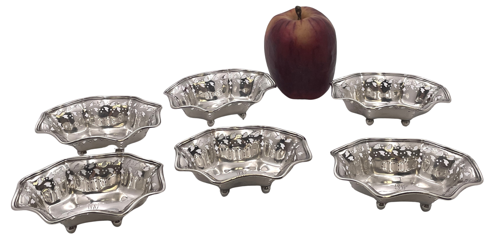 Tiffany & Co. Set of 6 Sterling Silver 1908 Nut Dishes