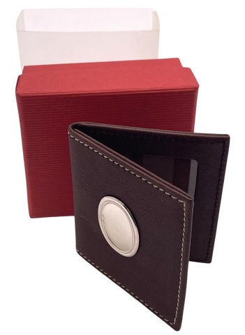 Cunill Double Leather and Sterling Silver Photo Holder New in Box