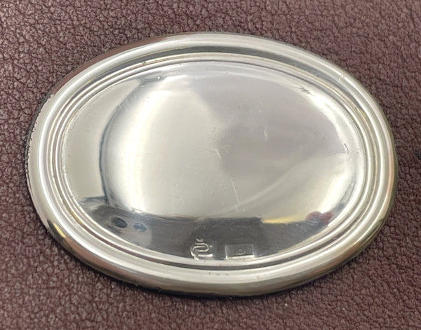 Cunill Double Leather and Sterling Silver Photo Holder New in Box