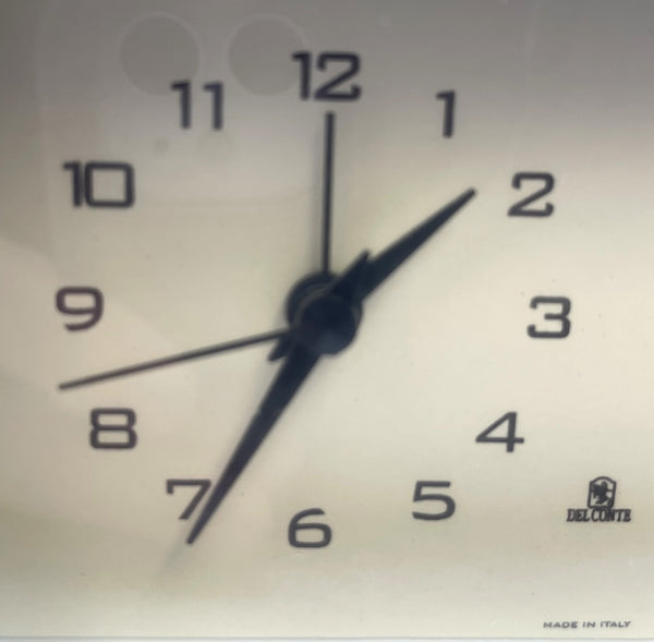 Del Conte Alligator Leather and Sterling Silver Double Clock New in Box