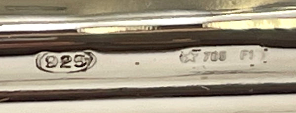 Del Conte Alligator Leather and Sterling Silver Double Clock New in Box