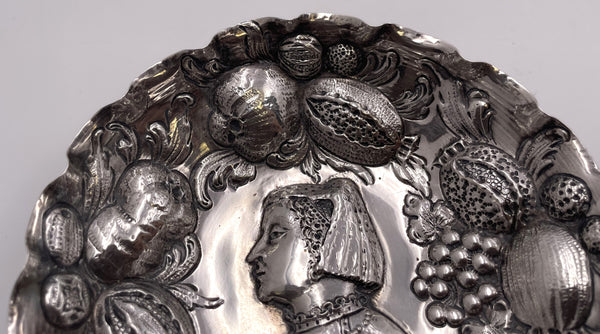 Continental Silver 19th Century Sweet Meat Dish in Augsburg Style with Profile