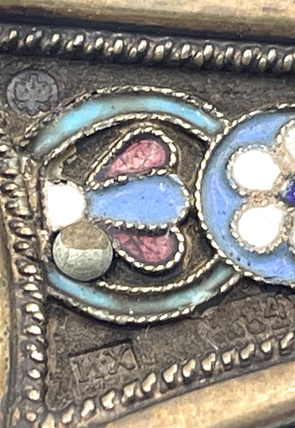 Set of 3 Russian Enamel & Silver Picture Frames from Late 19th Century