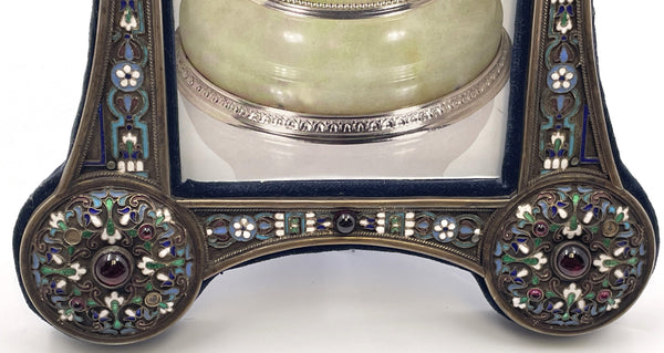 Set of 3 Russian Enamel & Silver Picture Frames from Late 19th Century