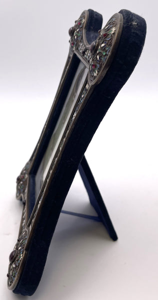 Set of 3 Russian Enamel & Silver Picture Frames from Late 19th Century