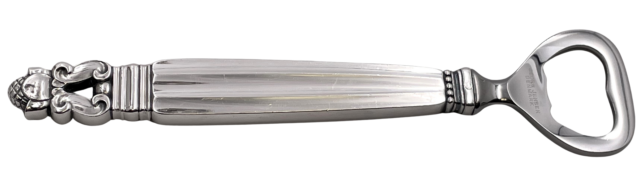 Georg Jensen Sterling Silver Bar Bottle Opener in Acorn Pattern