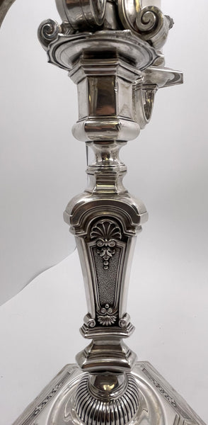 Pair of European Continental Silver 5-Light Candelabra from Late 19th or Early 20th Century
