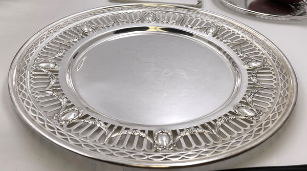 Gorham Durgin Set of 12 Sterling Silver Chargers / Plates and 12 Bread Plates from Early 20th Century