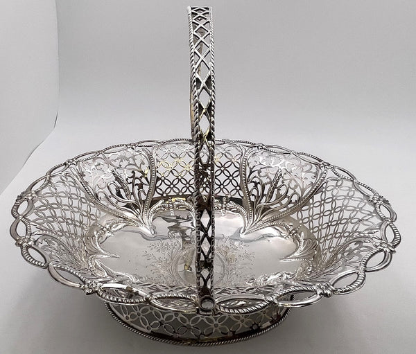 Hester Bateman(?) Sterling Silver 1770 Basket Bowl from Georgian Era