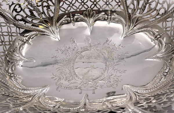 Hester Bateman(?) Sterling Silver 1770 Basket Bowl from Georgian Era