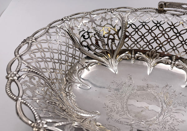 Hester Bateman(?) Sterling Silver 1770 Basket Bowl from Georgian Era