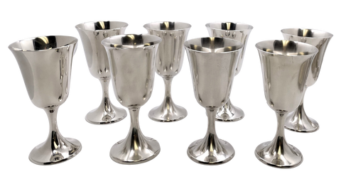 Gorham Sterling Silver Set of 8 Goblets #272 in Mid-Century Modern Style