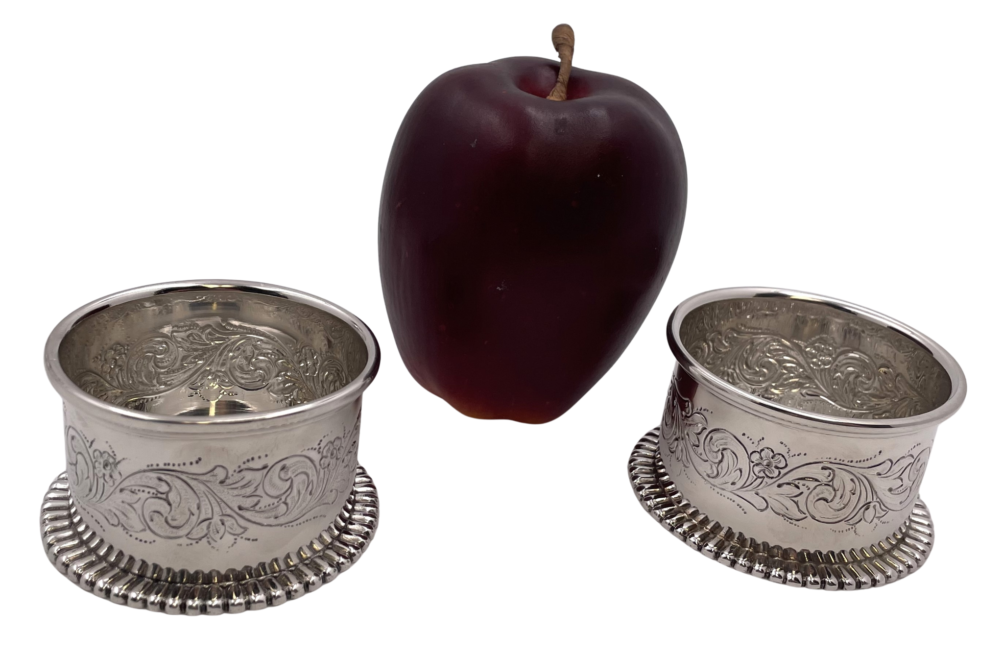 Tiffany & Co. Sterling Silver Pair of Cachepots with Floral Motifs