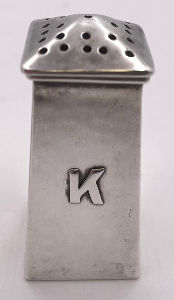 Pair of Lebolt Sterling Silver Hammered Salt & Pepper Shakers in Arts & Crafts Style