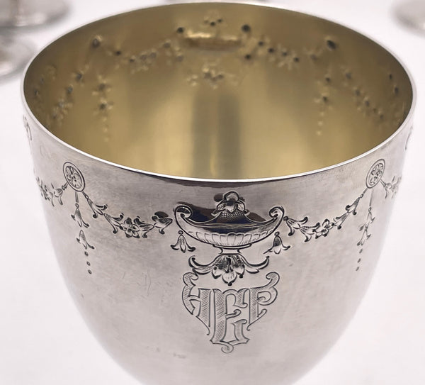 Set of 12 International Sterling Silver Goblets on Matching Tray