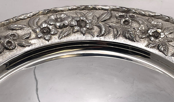 S. Kirk & Son Sterling Silver Set of 18 Chargers/ Plates in Repousse Pattern