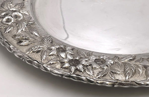 S. Kirk & Son Sterling Silver Set of 18 Chargers/ Plates in Repousse Pattern